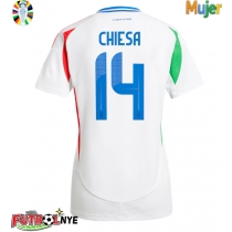 Camiseta Italia Federico Chiesa #14 Visitante Equipación para mujer Eurocopa 2024 manga corta